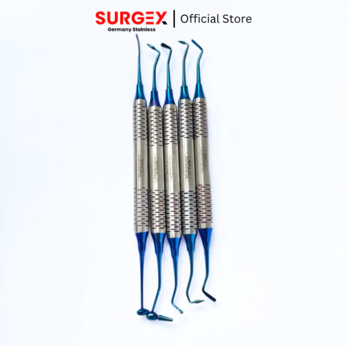 Teflon Coated Resto Instruments Set Of 5 Pcs SURGEX INSTRUMENTS Teflon coated resto instruments set of 5 pcs surgex instruments