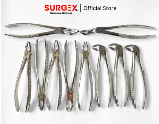 Surdent English Pattern Adult Forceps set of 10 pcs