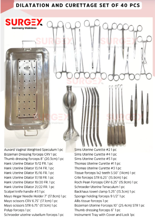Dilatation Curettage set of 40 pcs