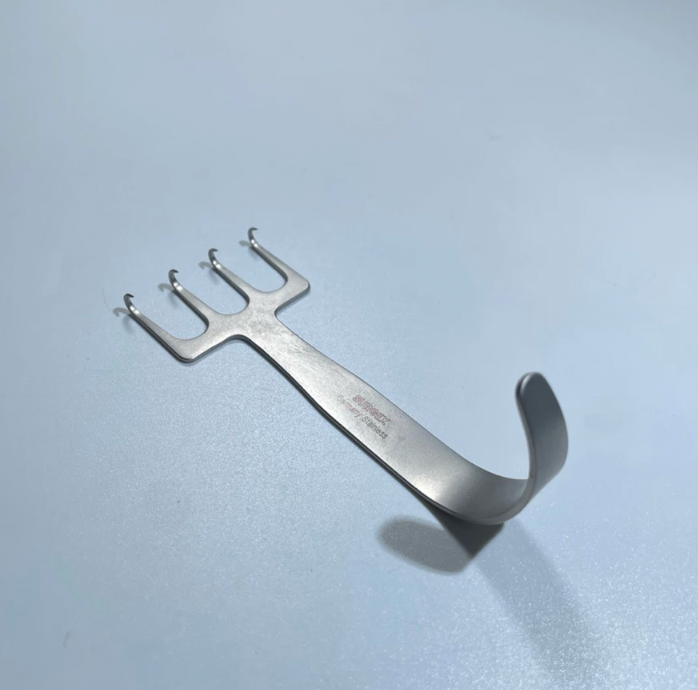 Premium Freeman Rake Retractor Sharp 4 Prong German Stainless