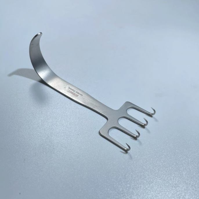 Premium Freeman Rake Retractor Sharp 4 Prong German Stainless