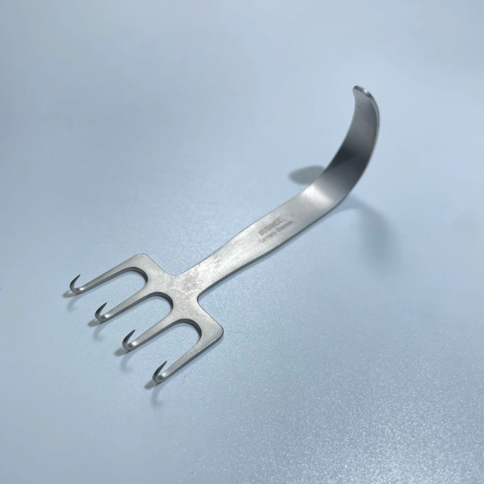 Premium Freeman Rake Retractor Sharp 4 Prong German Stainless