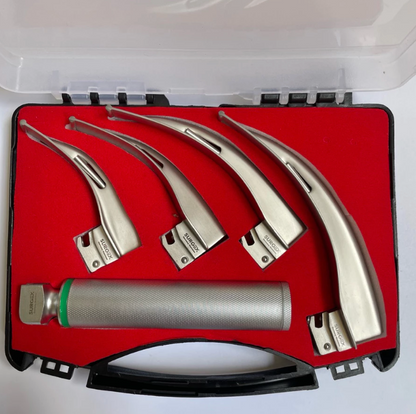 Premium Laryngoscope Fiber Optic 4 Blades Adult and Pedia German Stainless