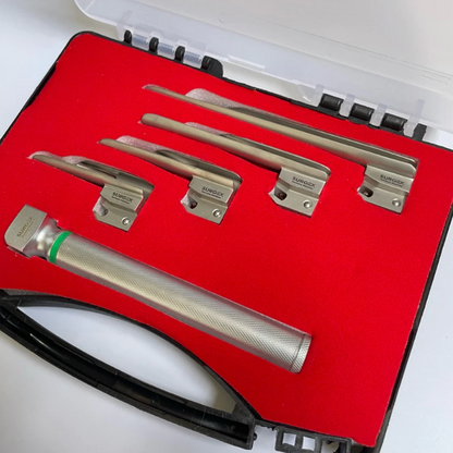 Premium Laryngoscope Fiber Optic 4 Blades Adult and Pedia German Stainless