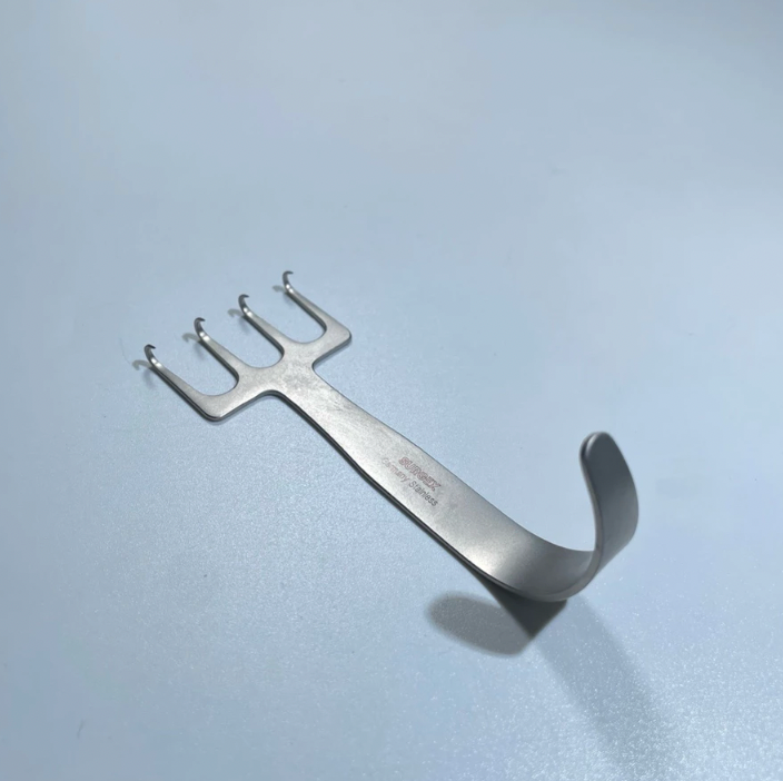 Premium Freeman Rake Retractor Sharp 4 Prong German Stainless