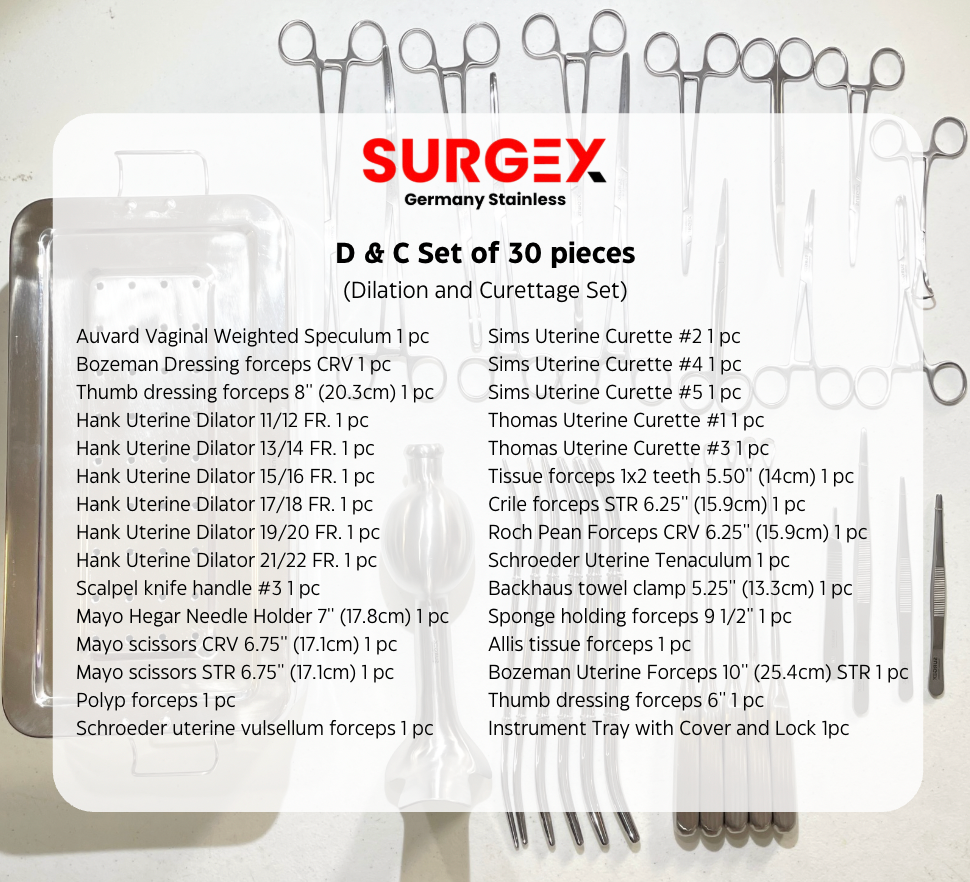 Dilatation Curettage set of 30pcs