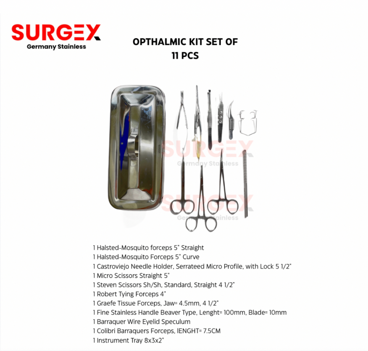 Premium Opthalmic Set of 11 Pcs GermanStainless