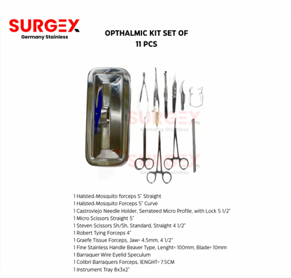 Premium Opthalmic Set of 11 Pcs GermanStainless